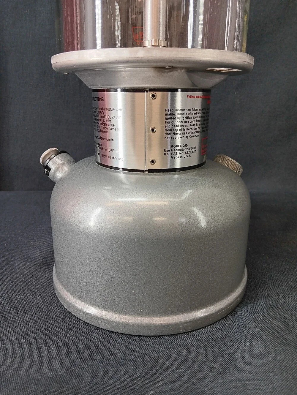 Serviced Coleman 295 Powerhouse Dual Fuel Camping Lantern W/ Red Carry Case 6/92